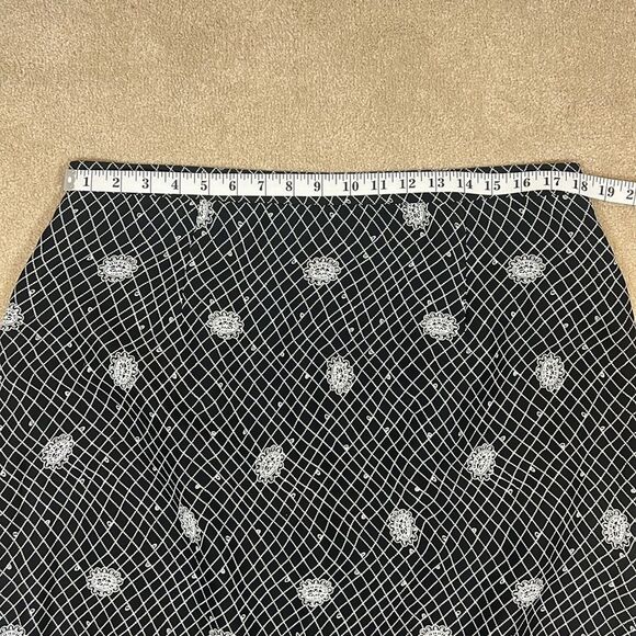 Mary McFadden Collection Vintage Maxi Floral Geometric Print Skirt Size 18 - Picture 6 of 11